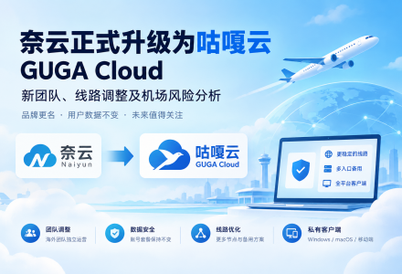 奈云机场正式升级为咕嘎云 GUGA Cloud：品牌更名、团队调整及机场风险分析-Clash Sub